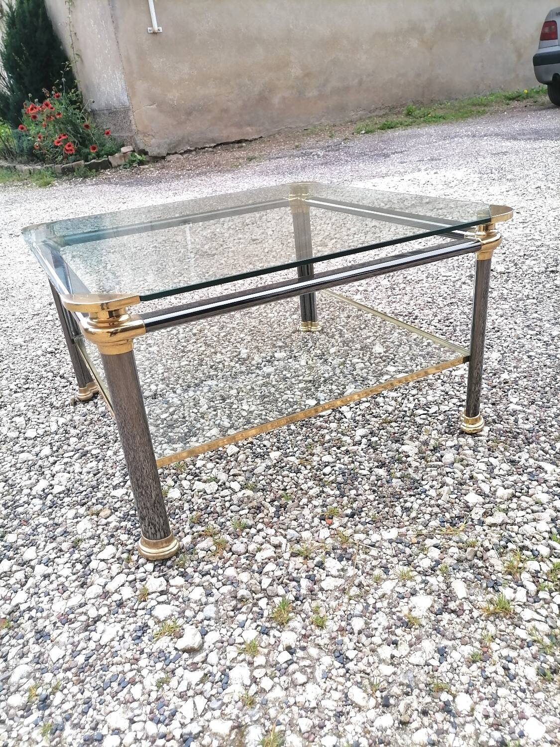 Square vintage coffee table.