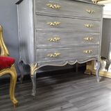 Patinated chest of drawers Louis XV style