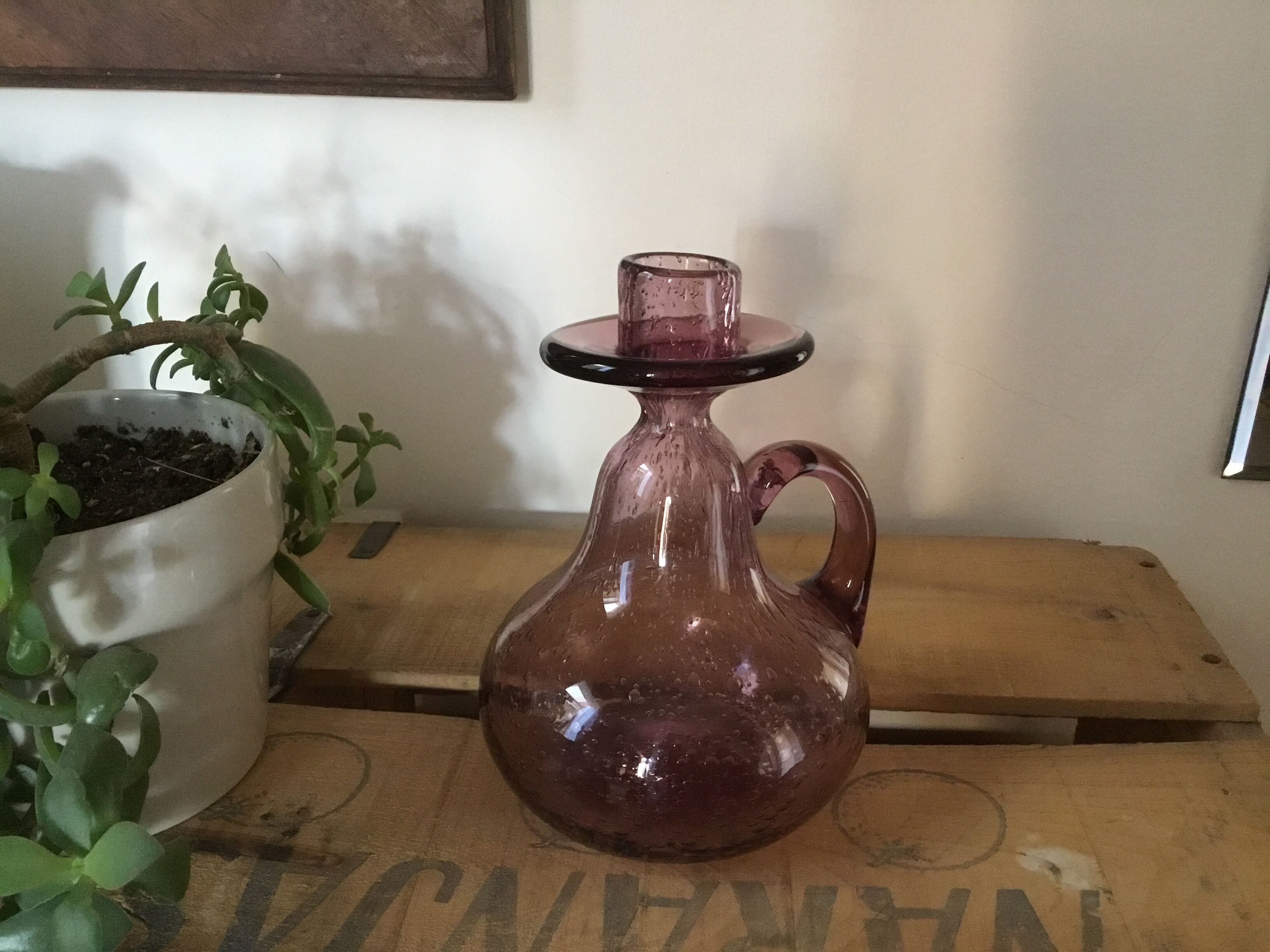 Biot bubble glass candleholder