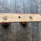 Original patina wooden farmhouse coat hook 86cm