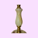 Lampe de table en marbre vert des années 1960 du Danemark | Lampe de bureau vintage marbre vert avec laiton milieu de siècle
