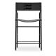 Set of 5 classic bar stools with black leather and rubber backing.