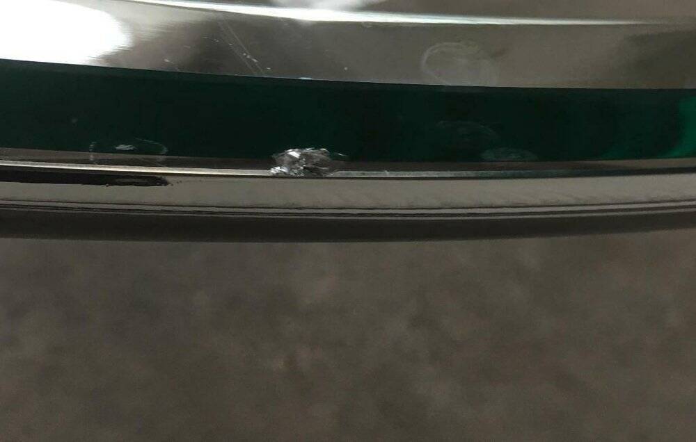 Chrome and glass coffee table in Space Age style from the mid-century, 1960s.