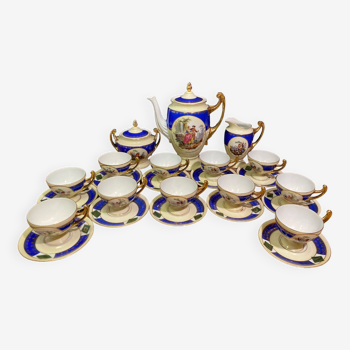Romanticically decorated porcelain tea / coffee set by Royal Epiag