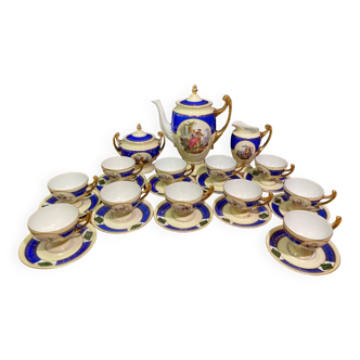 Romanticically decorated porcelain tea / coffee set by Royal Epiag