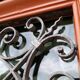Window frame 179x88cm walnut oak wrought iron grille opening glass panel