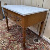 Table de toilette en bambou et marbre 1900