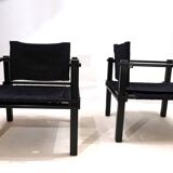Bofinger set of 2 Farmer lounge chairs with table by Gerd Lange, 1960
