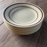 Set of 9 Gien flat plates, Gaston model