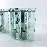 Set of two cut glass sconces by Zero Quattro, Italy 1970s