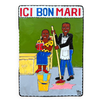 Plaque peinte « Bon mari » (Burkina Faso)
