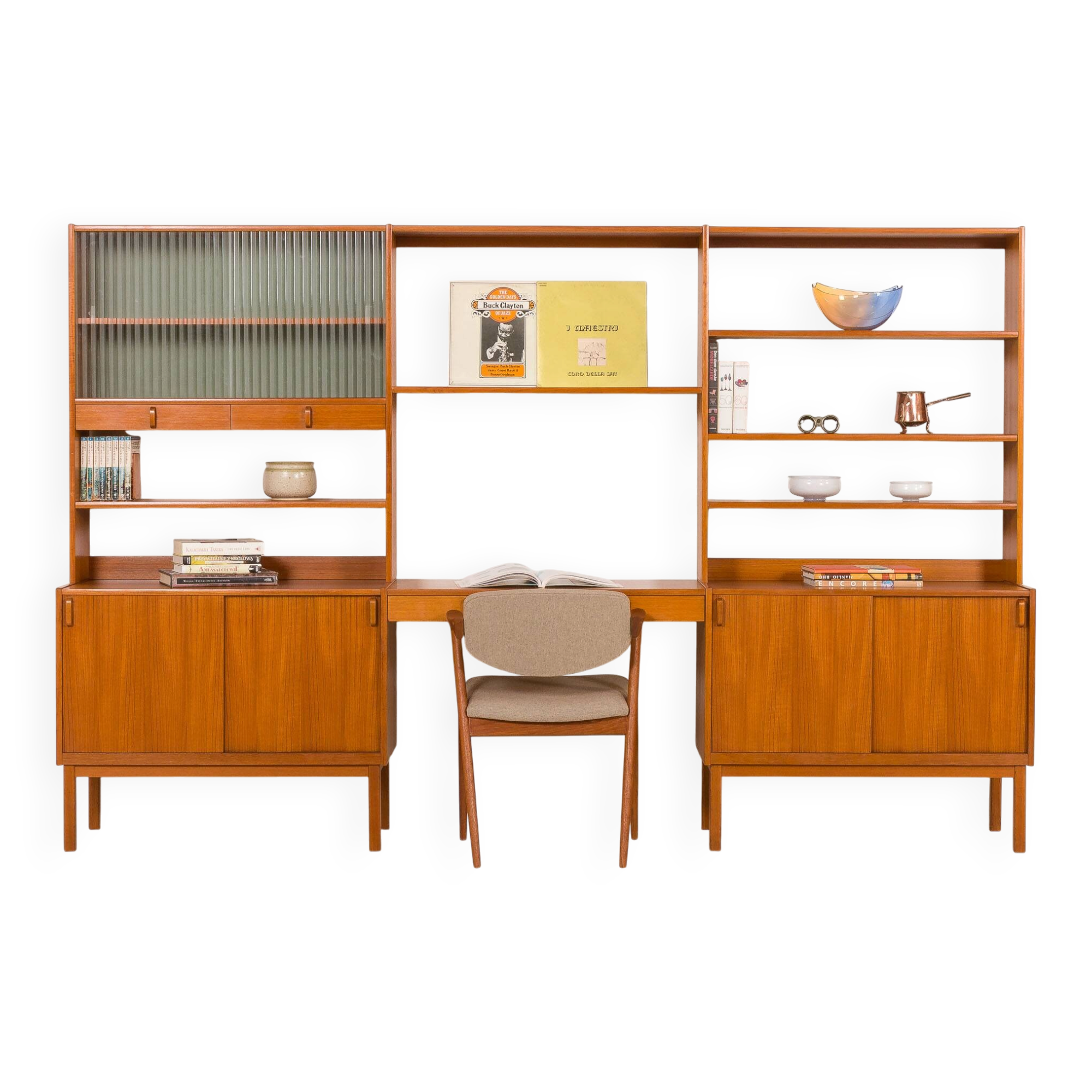 Free standing wall unit with a desk by bertil fridhagen, sweden, 1960s