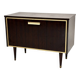 Meuble vitrine en bois et laiton mid-century avec éclairage intérieur