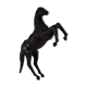 Early 20th Century Antique Leather Horse Sculpture with Glass Eyes