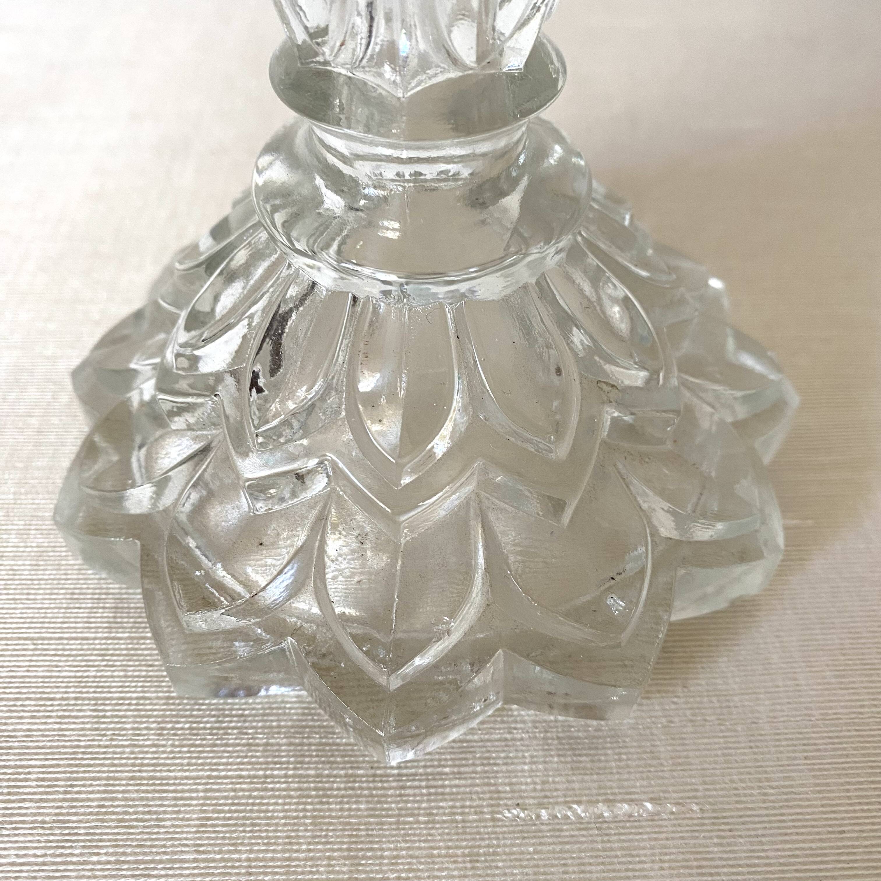 Molded glass candle holder 24 cm