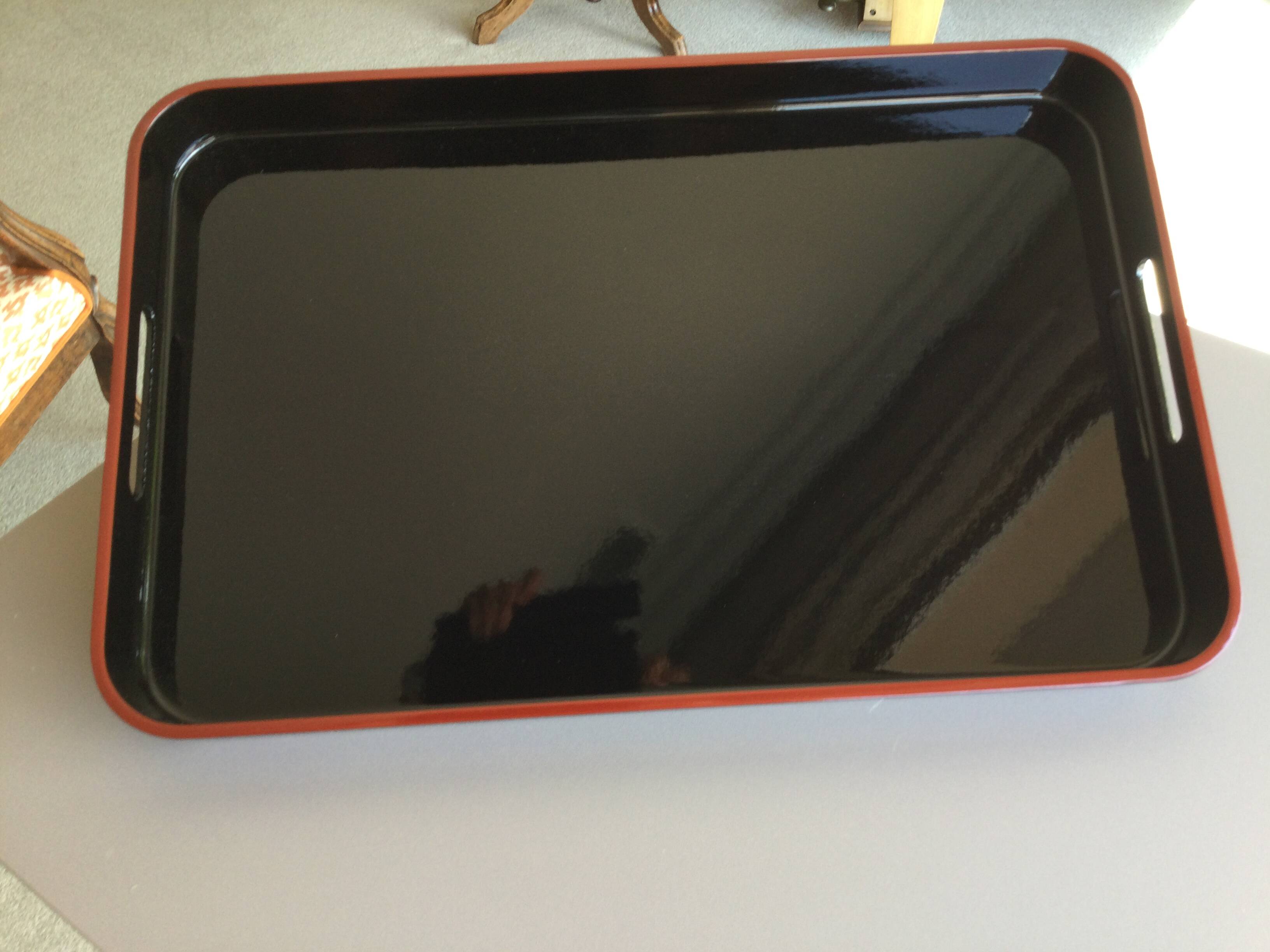 Lacquered wooden tray