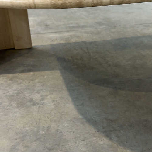 Italian travertine sculptural eye shaped coffee table, 1980s