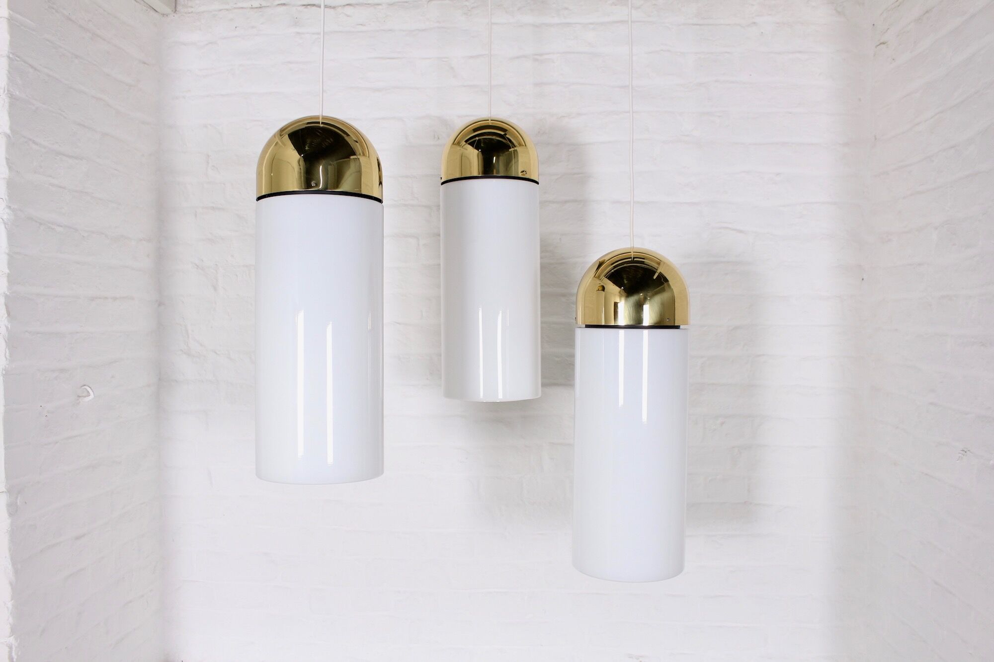 Large brass hanging Limburg glass