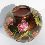 Vase boule enamels d'art limoges by Camille Fauré