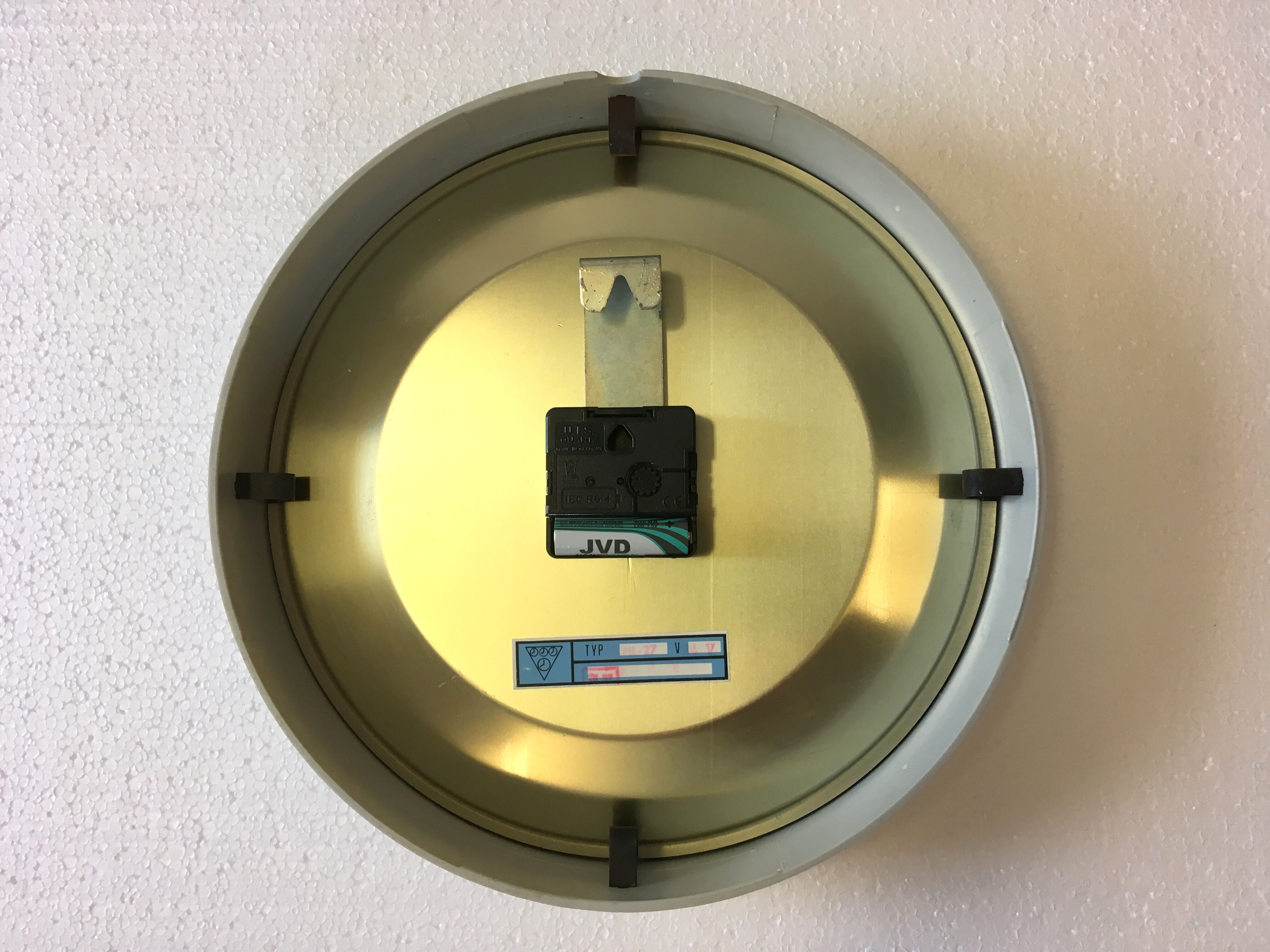 Dark Grey Industrial Bakelite Wall Clock From Pragotron, 1970s