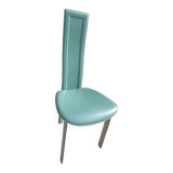 Set of 6 Elena B green leather chairs