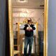 Miroir 190x80 d'époque Louis Philippe doré a la feuille d'or