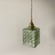 Vintage globe pendant light in green molded glass