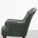 Fauteuil Chesterfield en cuir de vache vert de style anglais classique