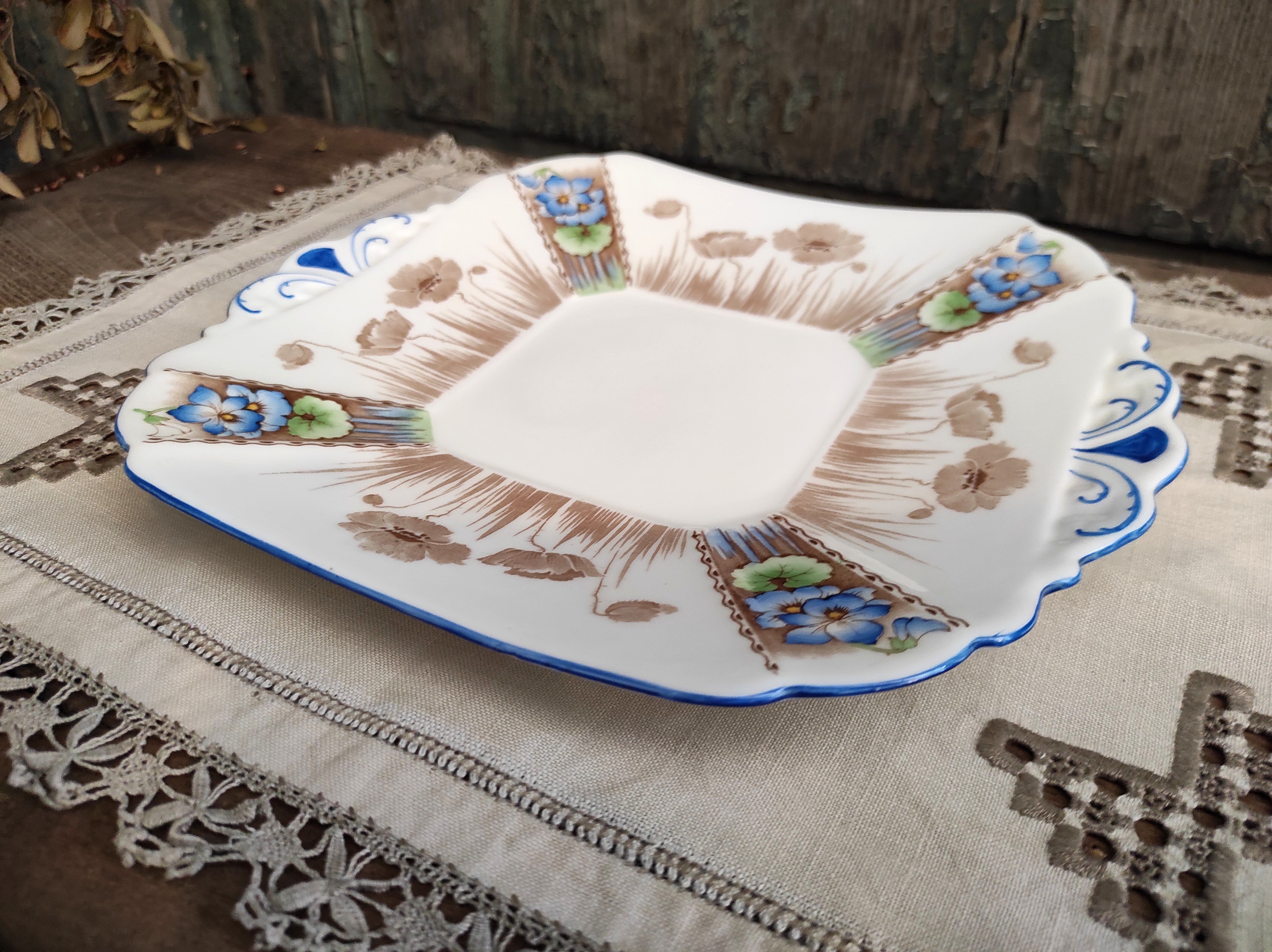 Serving plate for a tea service, Queen Anne shaped by Shelley, England, 1930s