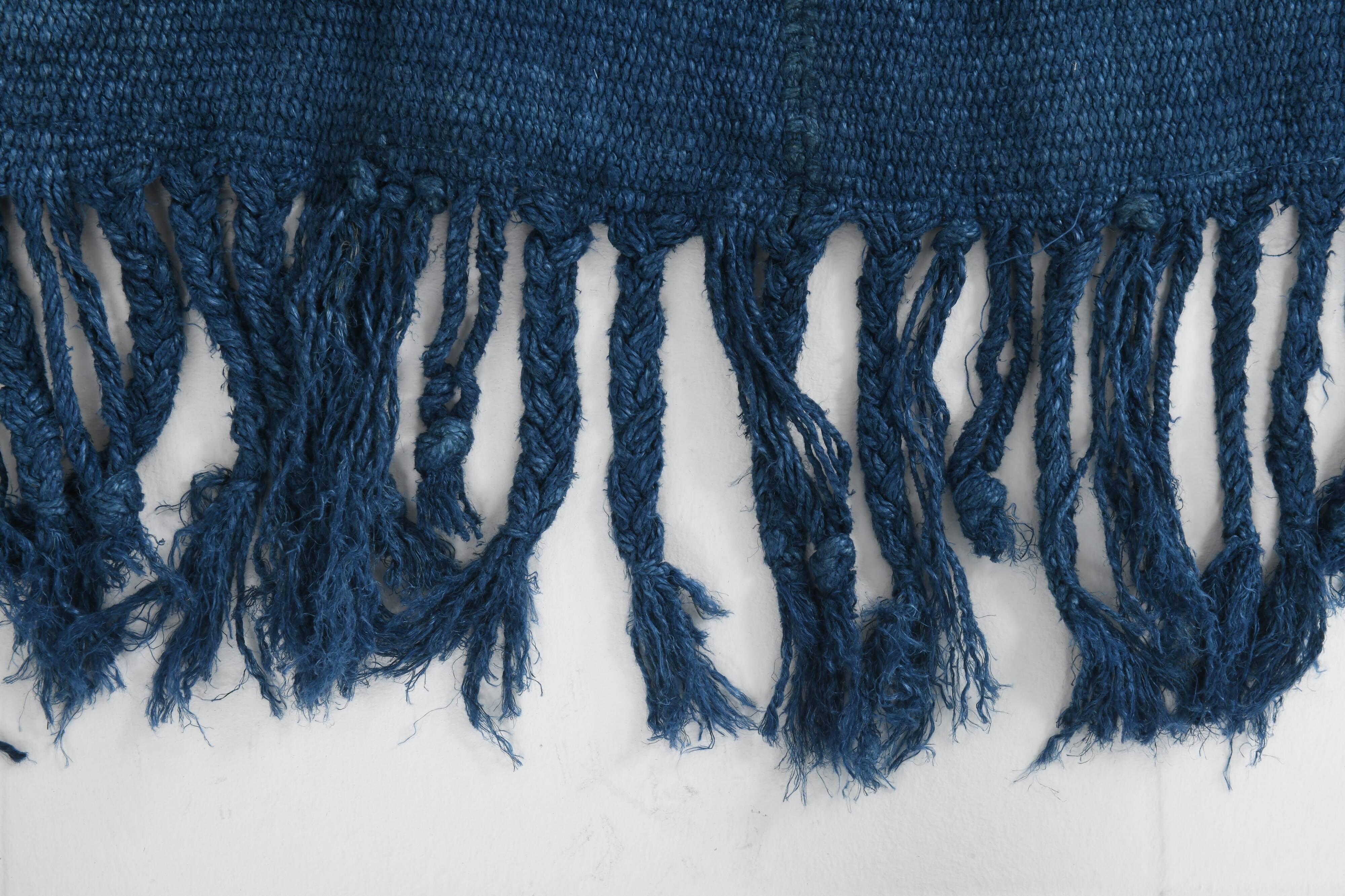 Shades Of Blue Vintage Kilim Rug, 144x207Cm