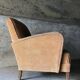 Armchair in wood and beige fabric, France 1940
