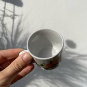 12 porcelain coffee cups with flowers, 1960s-1970s