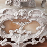 Chimney pendulum, clock, patinated