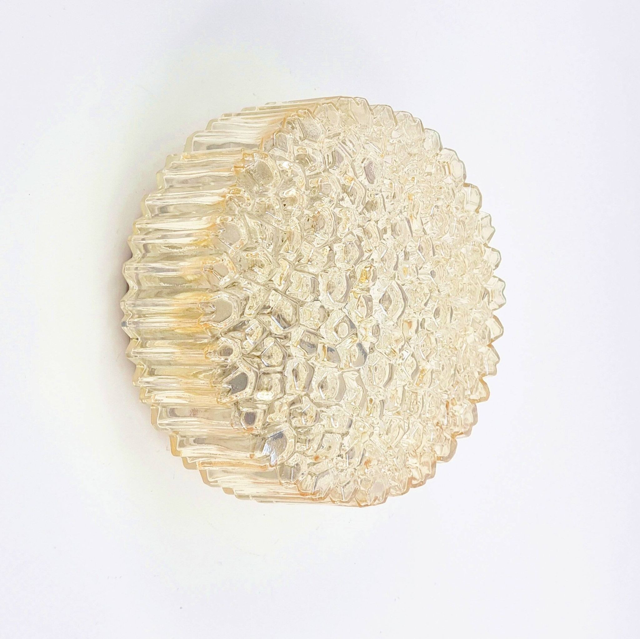 Mid-Century Amber Bubble Glass Wall Lights/Sconces by Helena Tynell for Limburg, 1970s