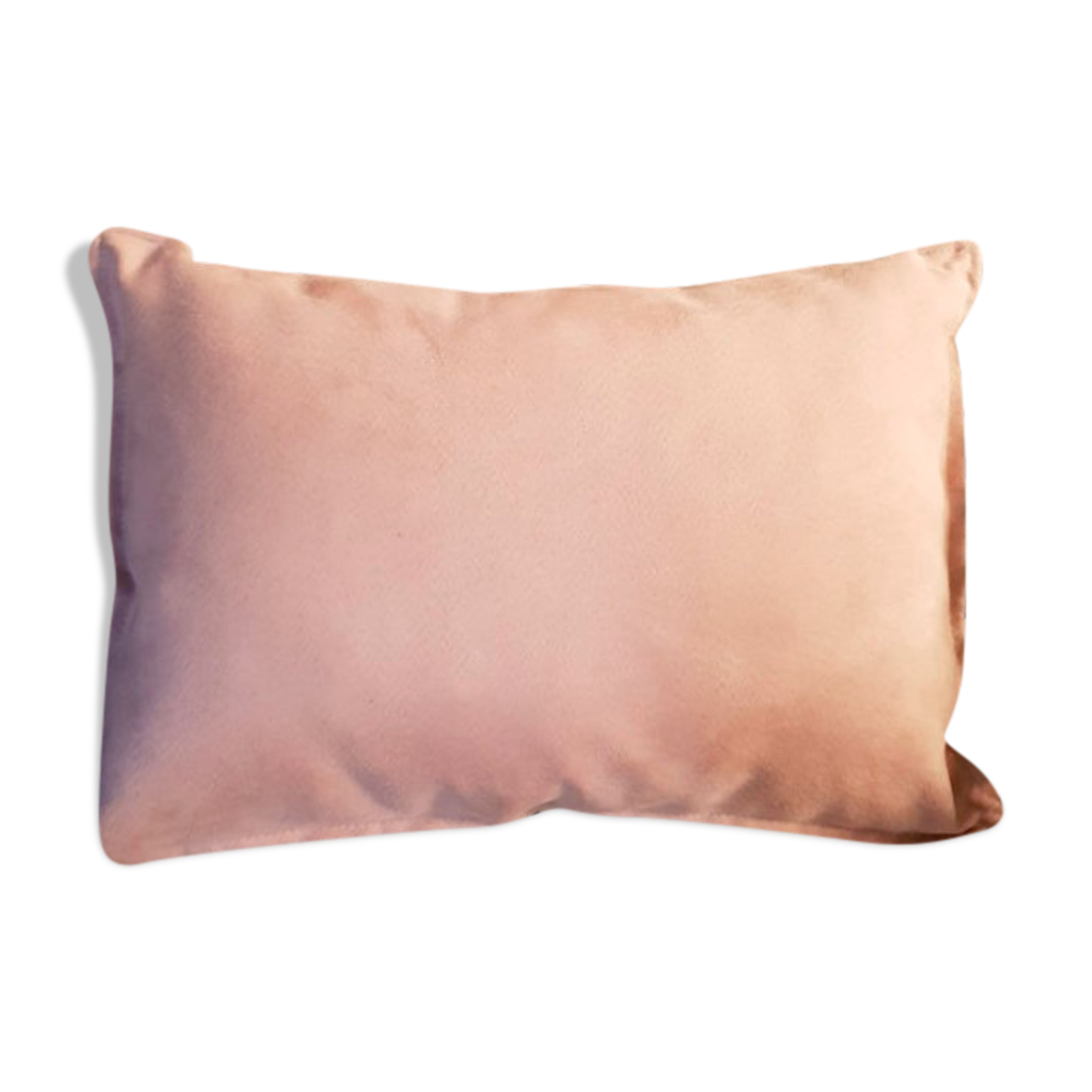 Pale pink velvet rectangle cushion