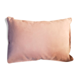Coussin rectangle en velours rose pâle