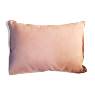 Coussin rectangle en velours rose pâle