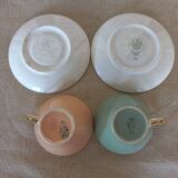 Pair of old Villeroy and Boch cups with saucers