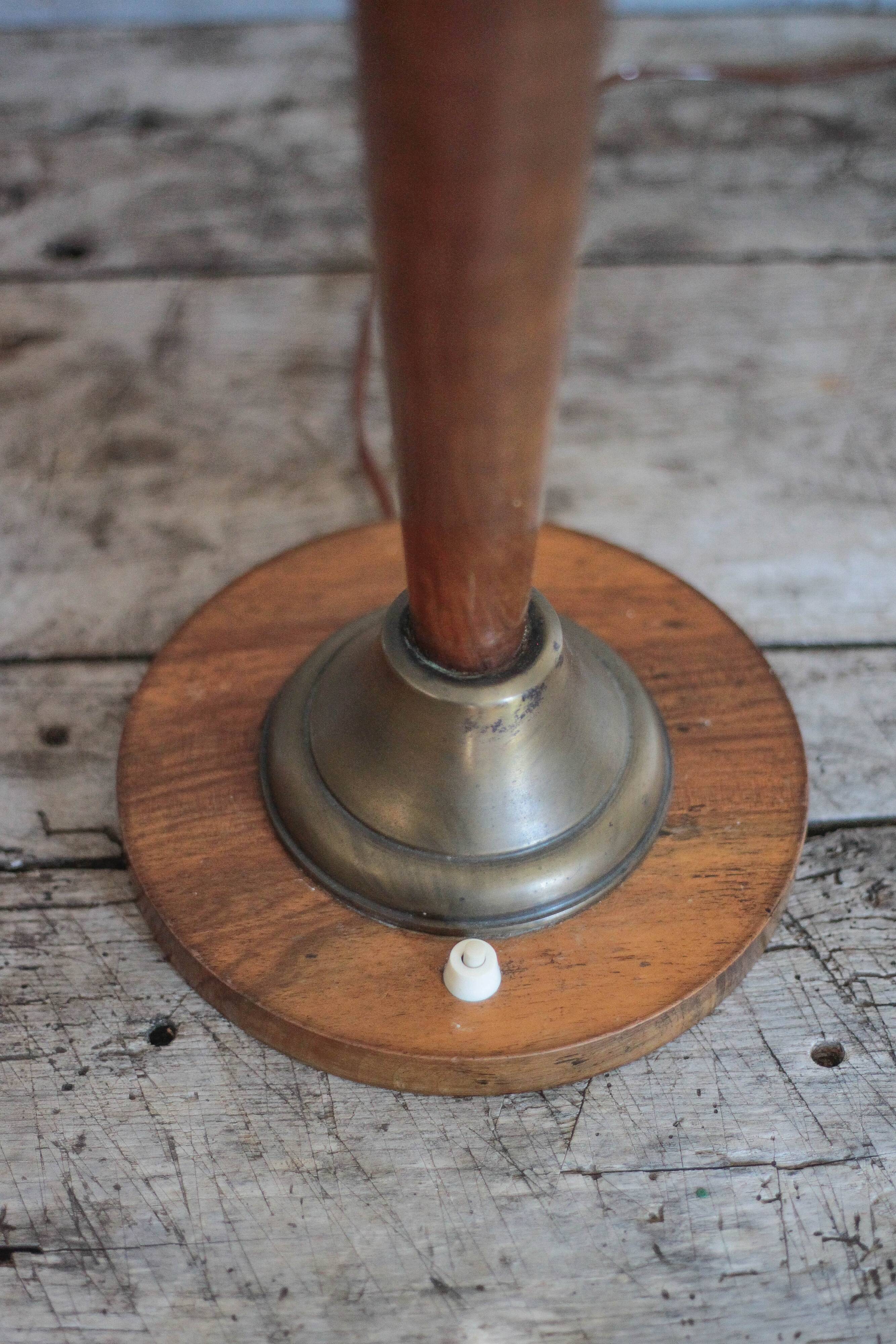 Art deco wooden lamp base, vintage wooden lamp, table lamp