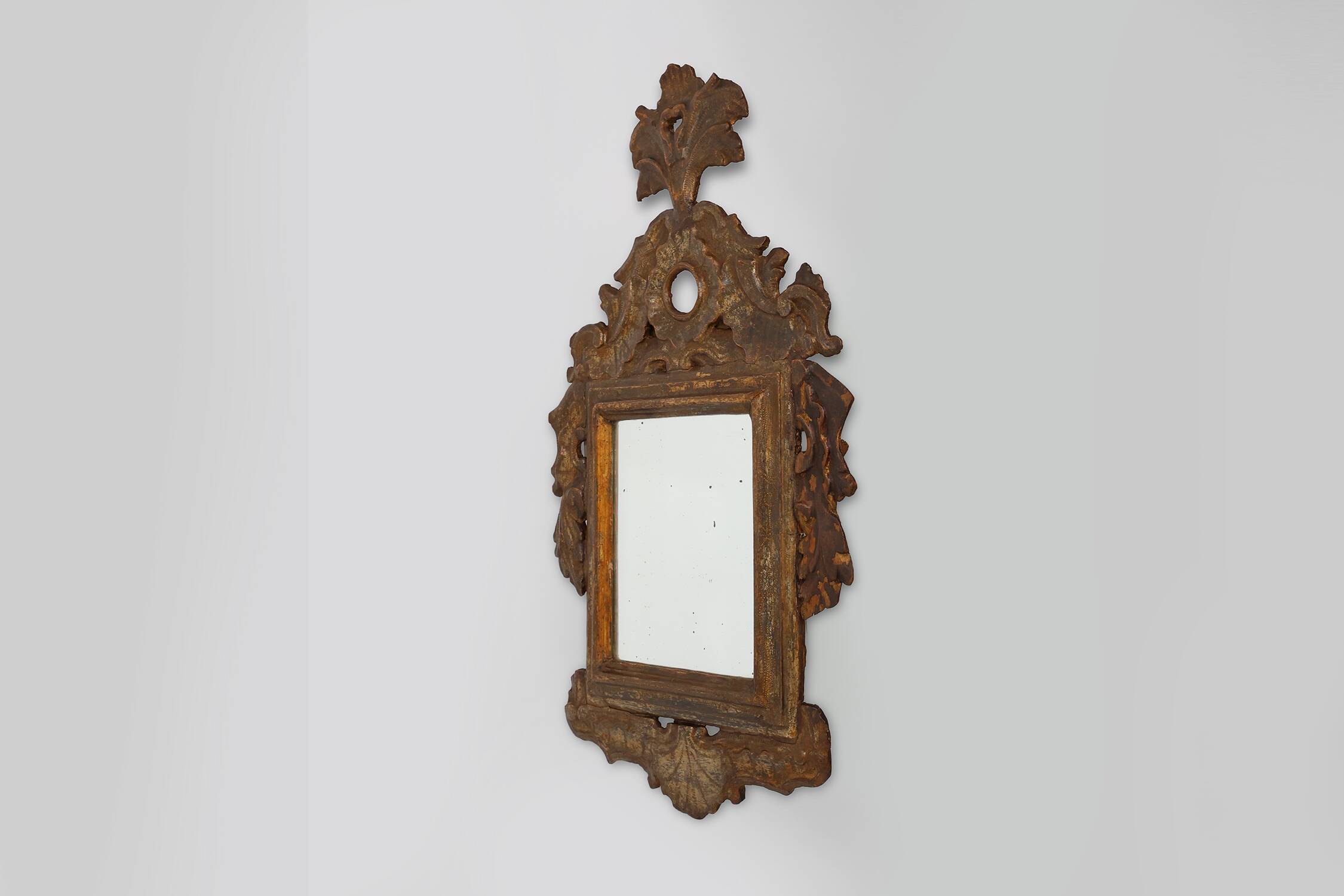 Italian Renaissance–Baroque Carved Wood Mirror, 17th Century