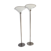 Lampadaires en verre Barovier & Toso et opaline Murano, années 1980, Ensemble de 2