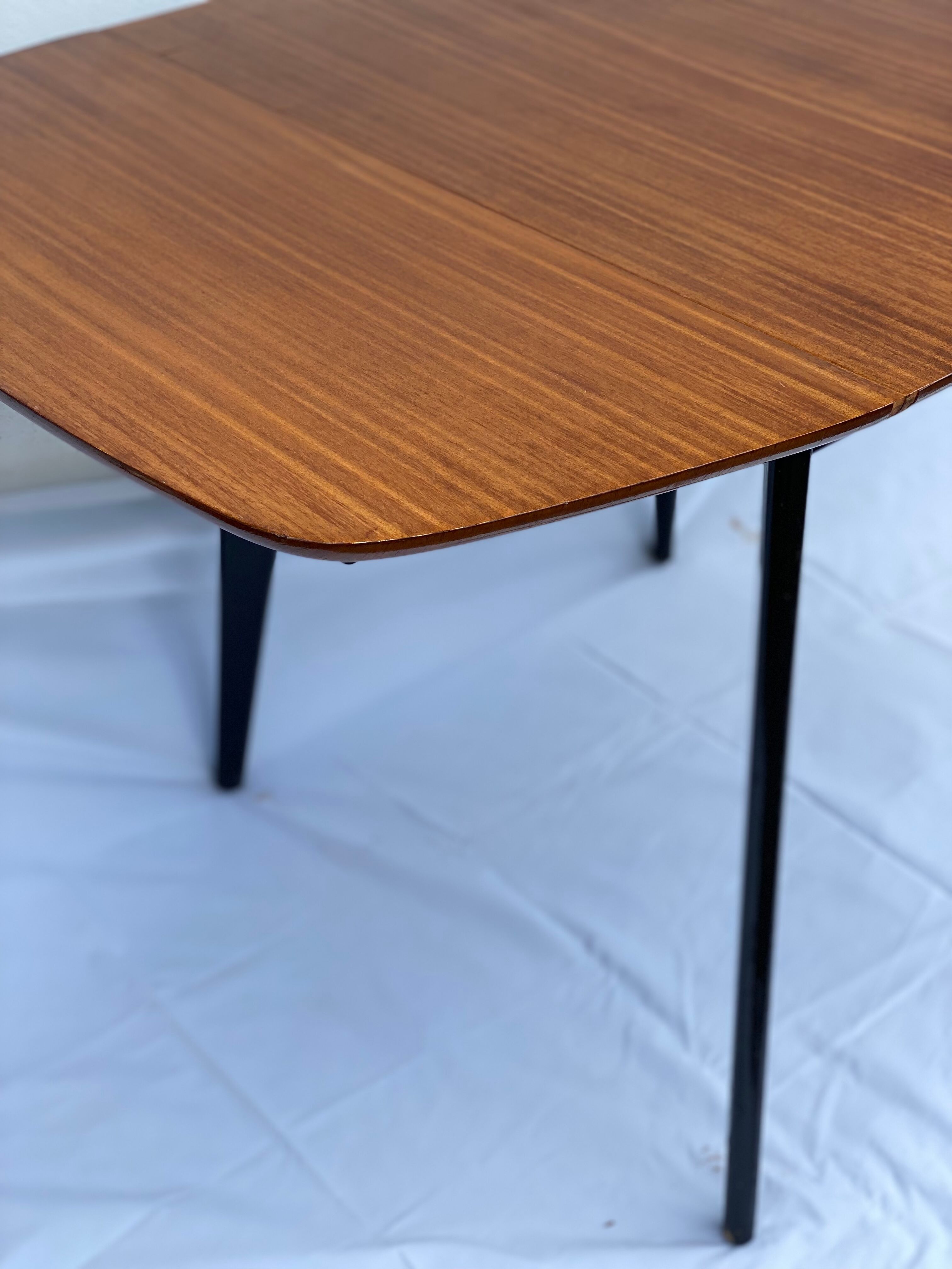 Teak Drop Leaf Dining and 2 Danish Spindle Back Chairs