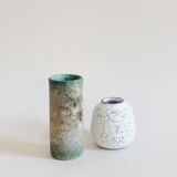 Duo of small sandstone vases