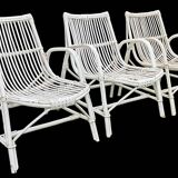 Set of 3 rattan armchairs from the 1970s