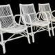Série de 3 fauteuils rotin années 1970