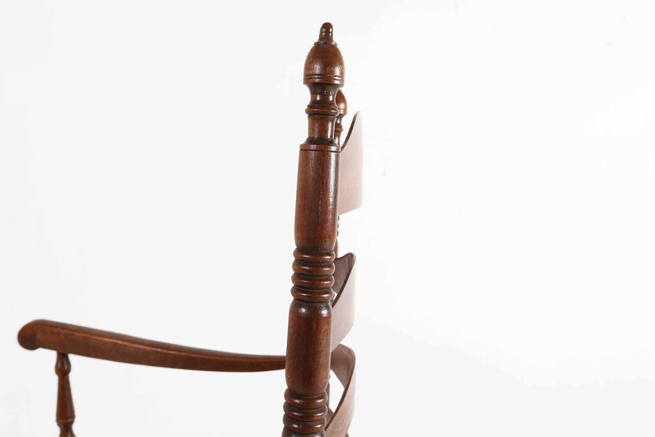 Antique wooden armchair with cane seat, France ca. 1900