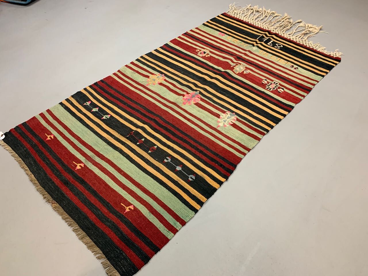 Vintage Turkish Kilim Kelim Rug shabby wool, country home boho 190x100 cm medium