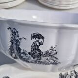 Salins earthenware table service model Chantal, 55 pieces.