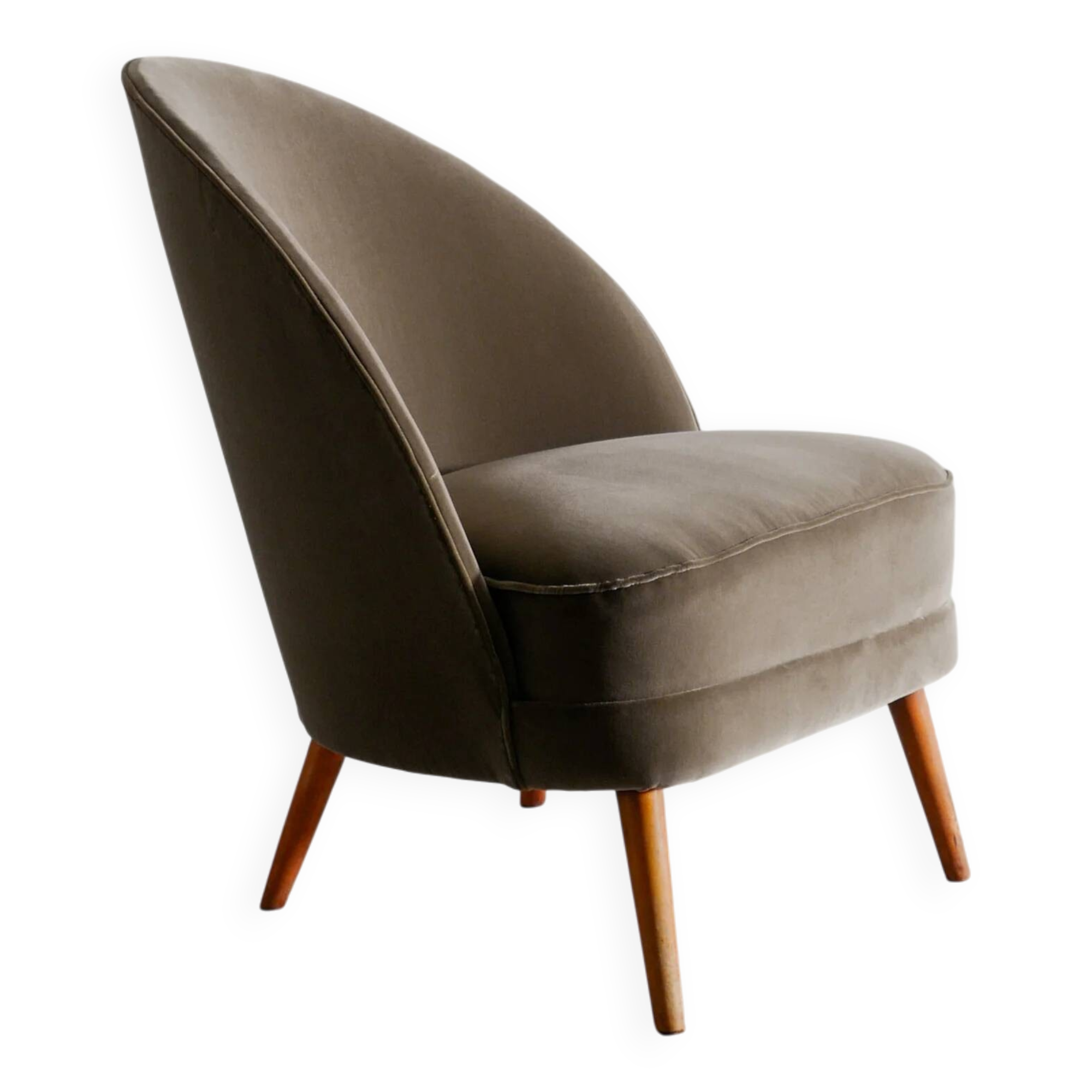 Swedish Sculptural Wooden Asymmetrical Armchair by Arne Norell, 1950s