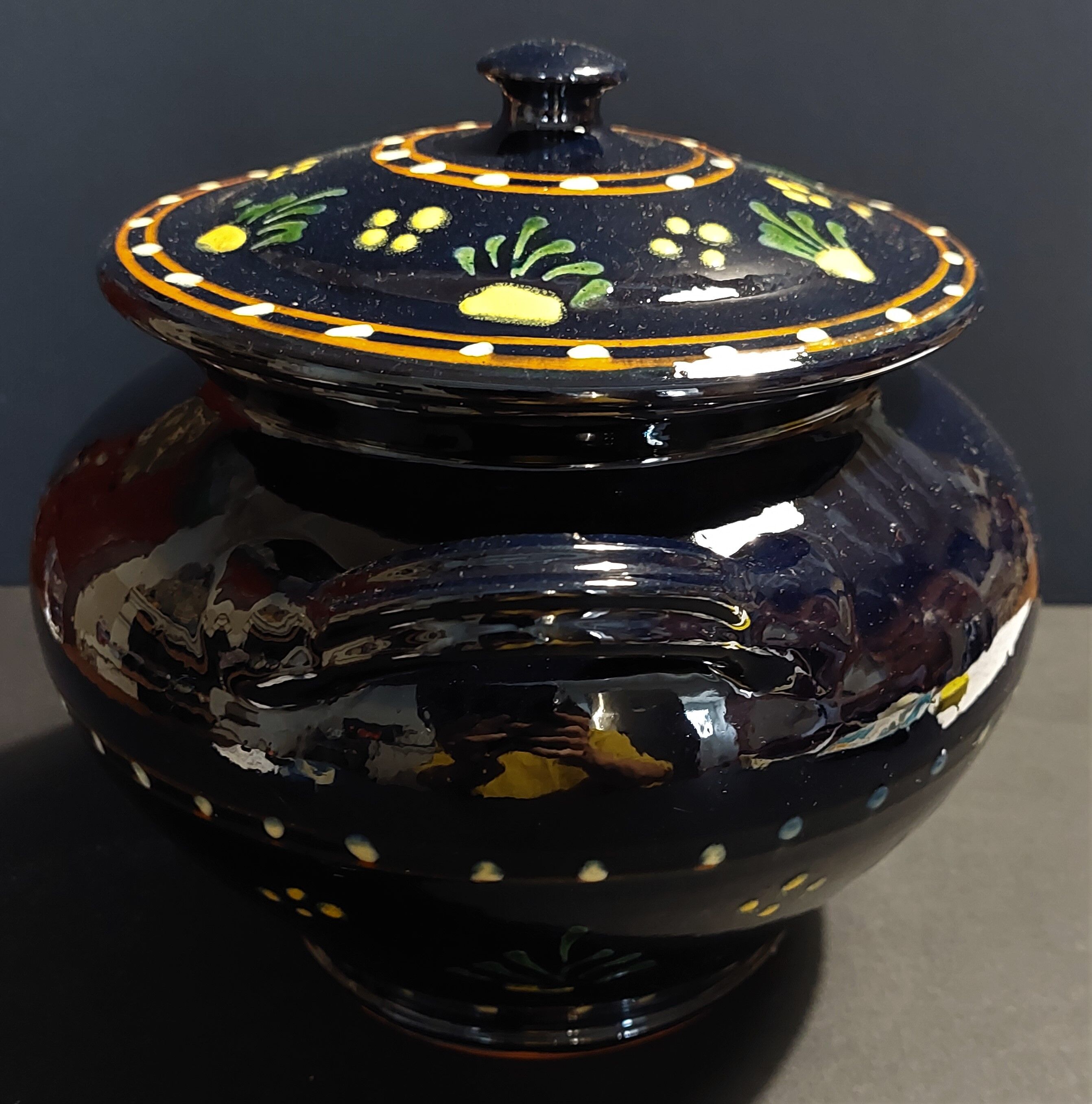 Soupière terre cuite vernissée Alsace